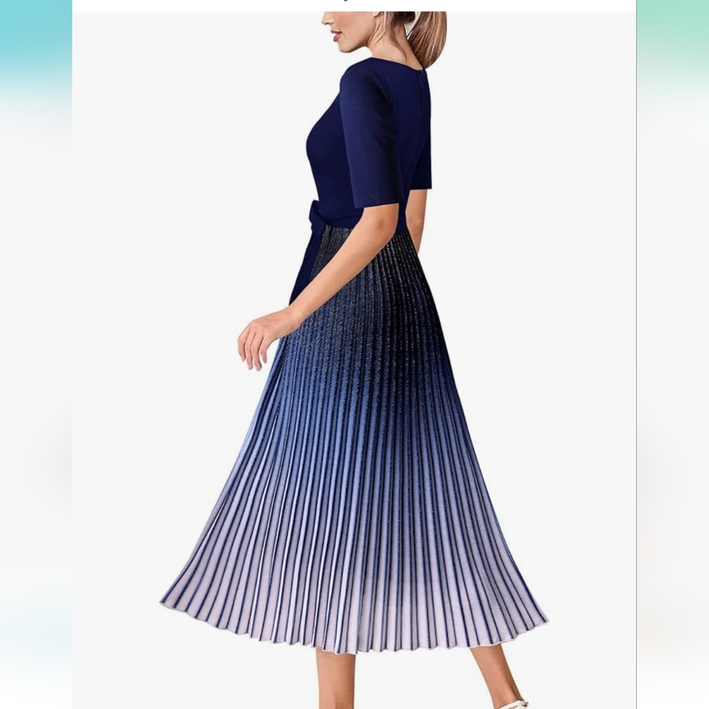 Vfshow Womens Elegant Patchwork Belted Work Bussinnes Office Casual Party...